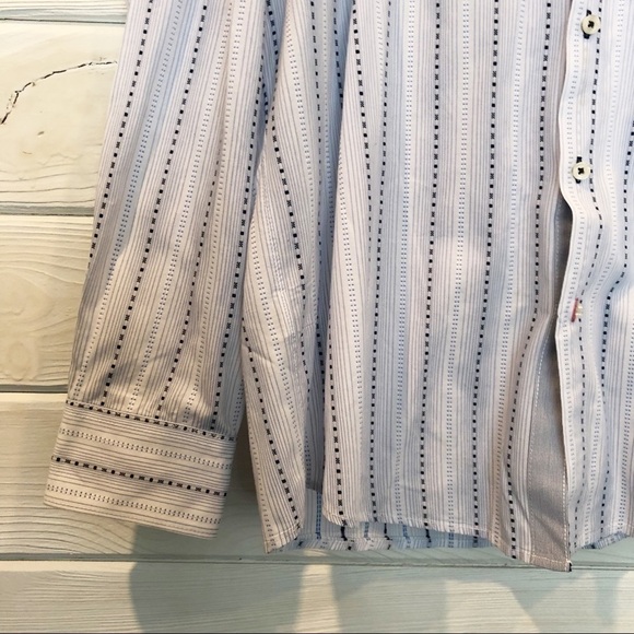 Tommy Bahama Salt Water Washed Striped Long Sleeve Button Up Shirt Men's Large - Picture 5 of 7